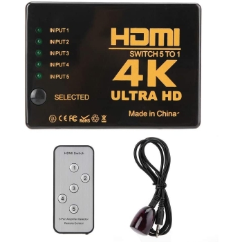 HDMI Splitter 4K ULTRA HD ze zdalnie sterowanym przełącznikiem HDMI 5 w 1 [22050000523]